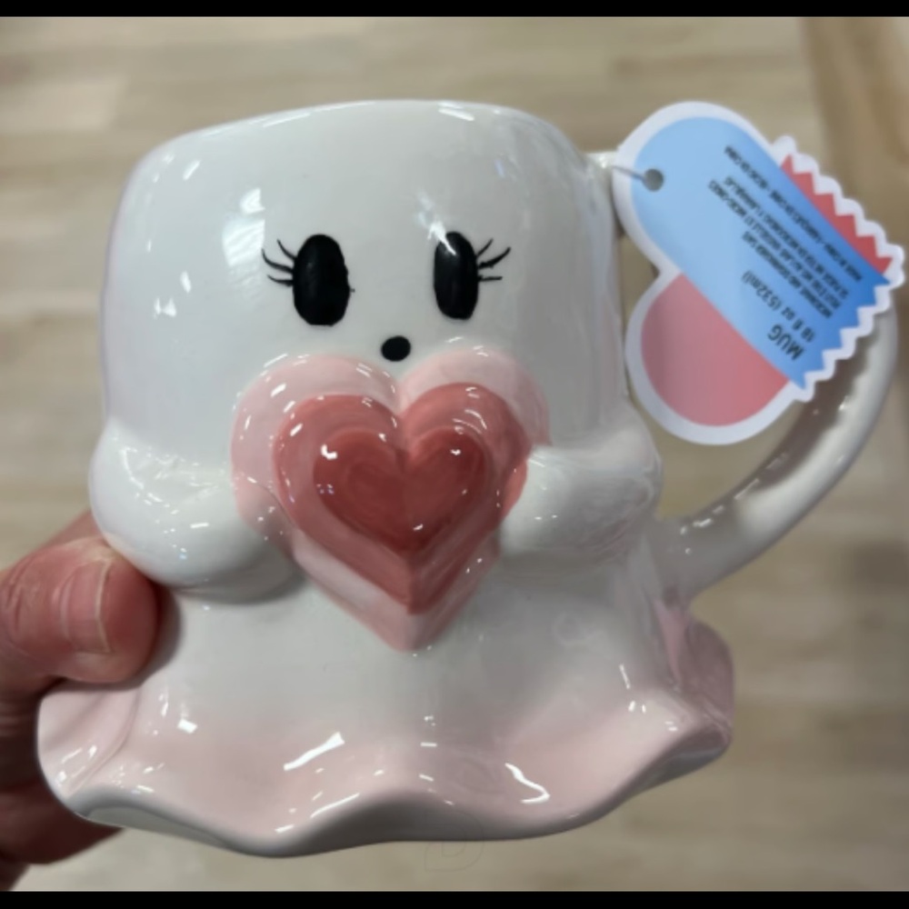 Cute ghost pink Heart Mug